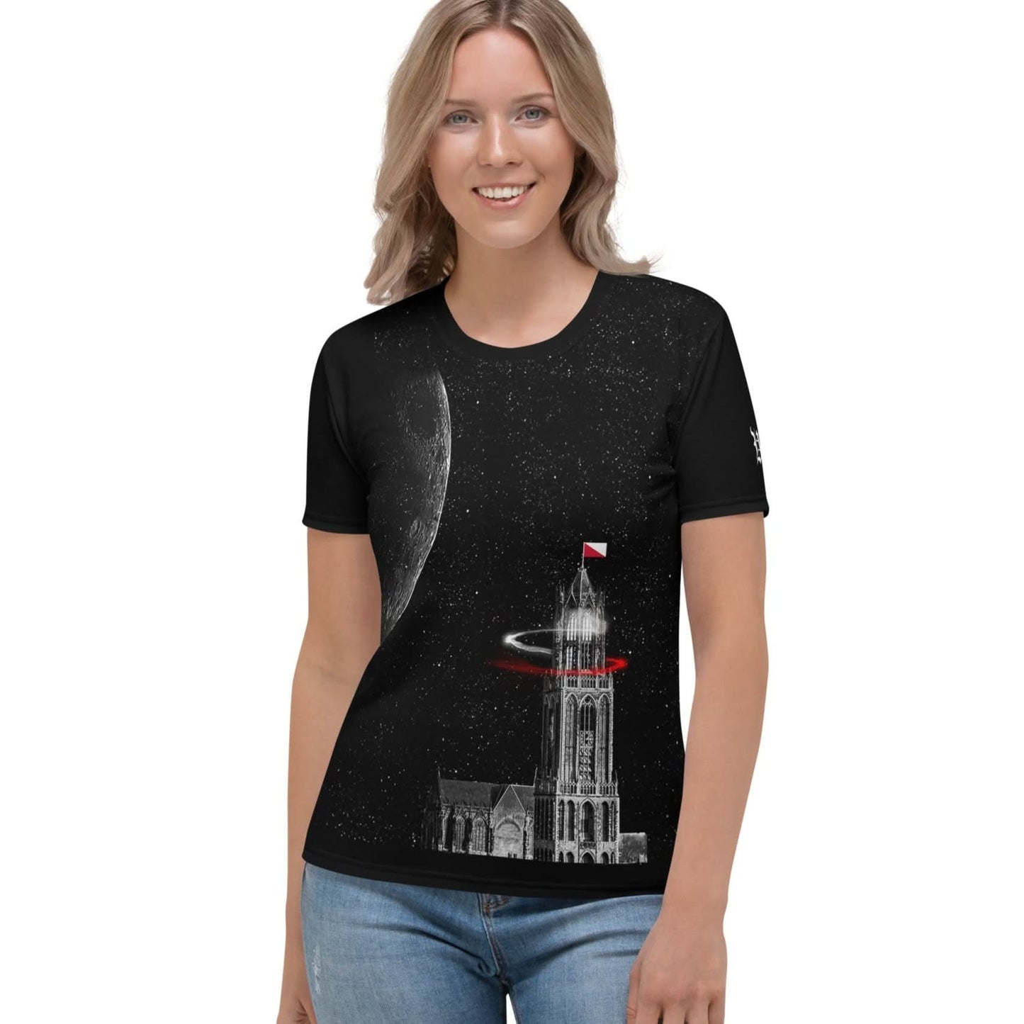 Dames AOP T-shirt (Utrechtse domtoren)