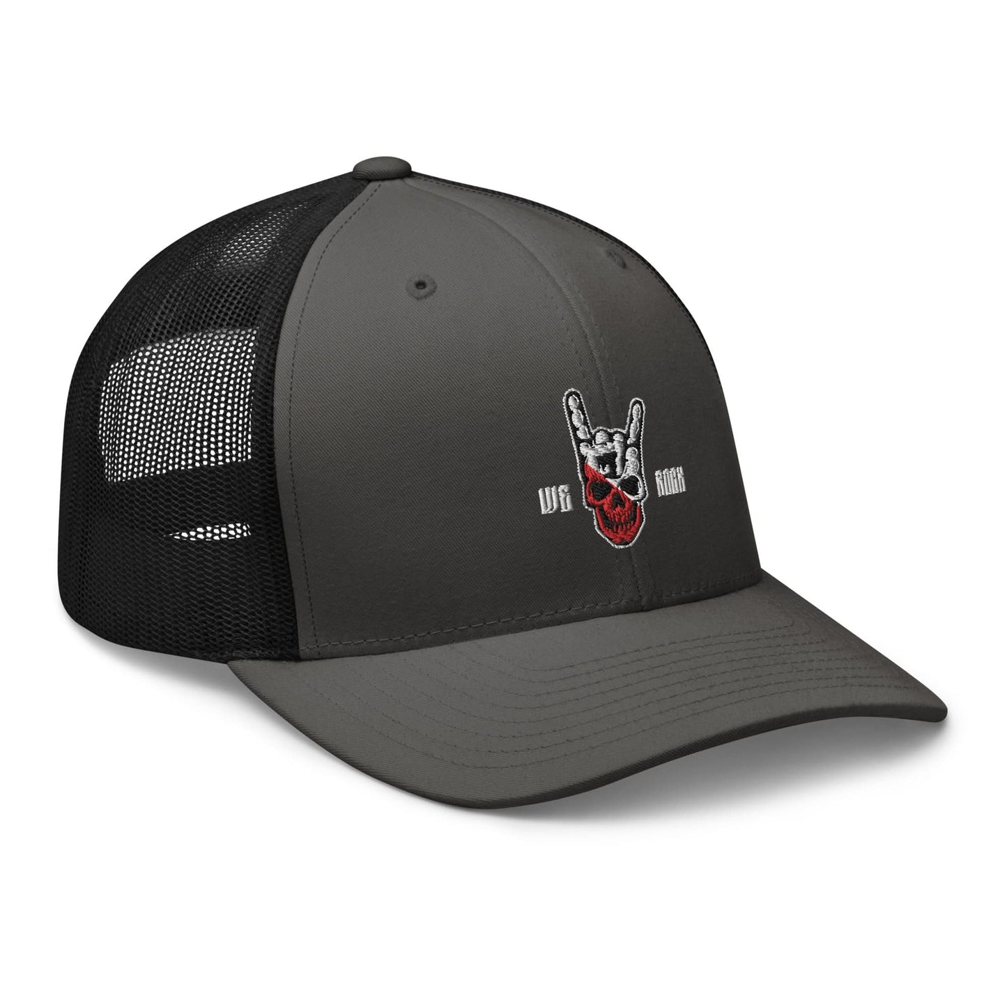 Truckerpet Geborduurd (Utreg skull- We Rock)