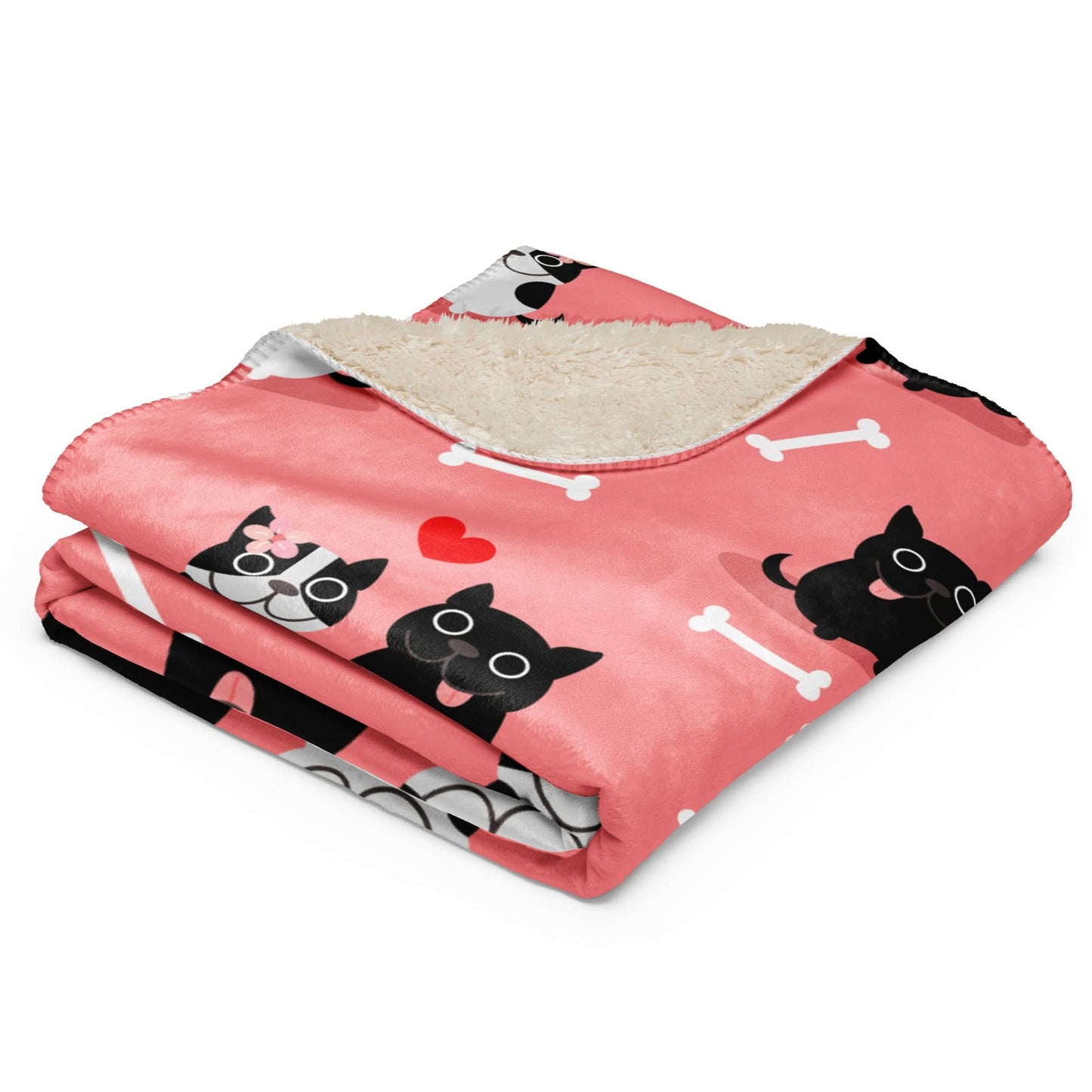 Sherpa blanket - French bulldog