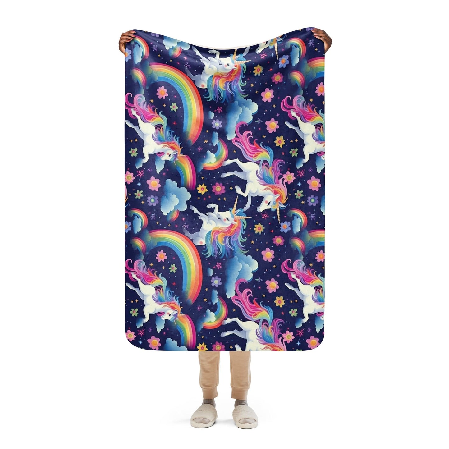 Sherpa blanket - unicorn