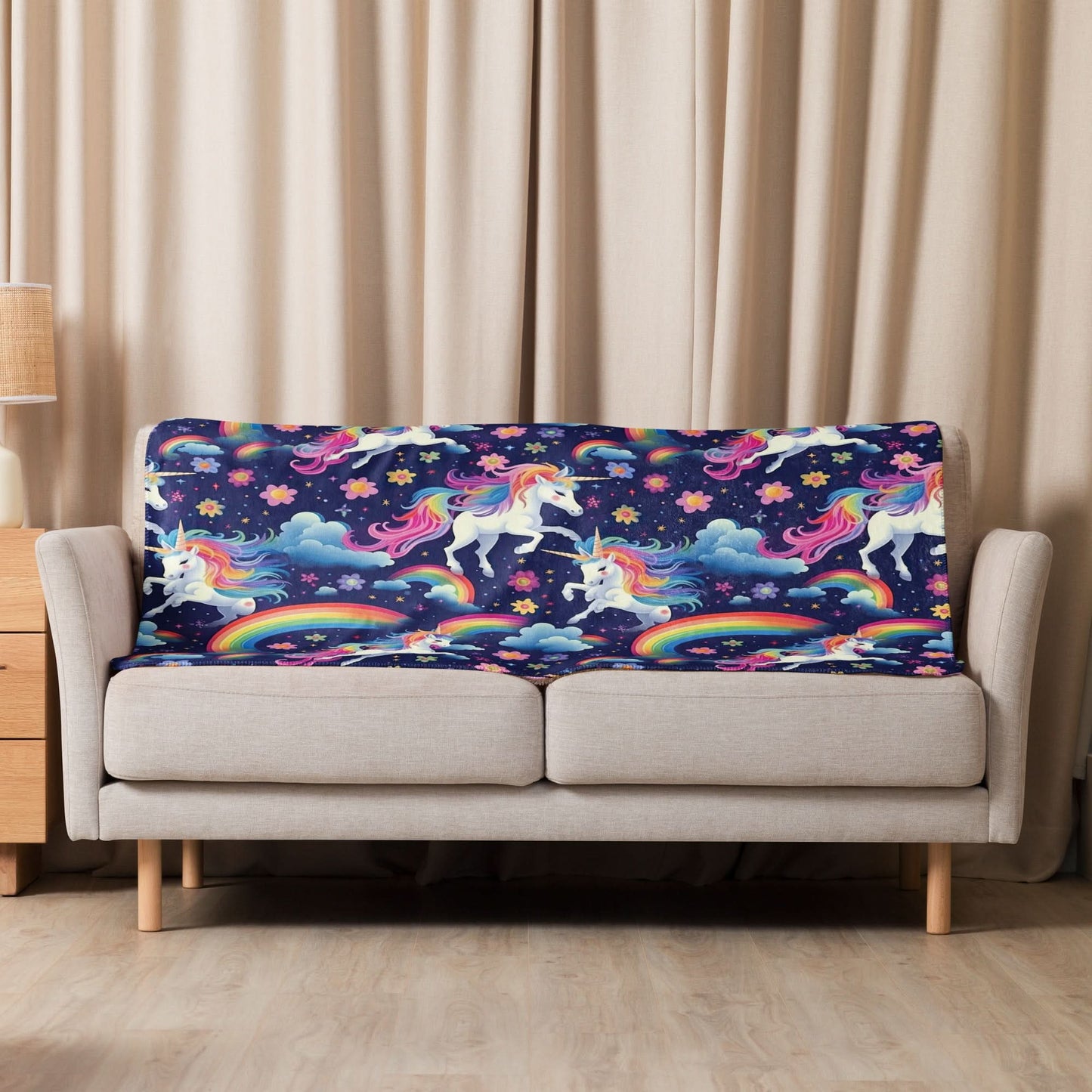 Sherpa blanket - unicorn