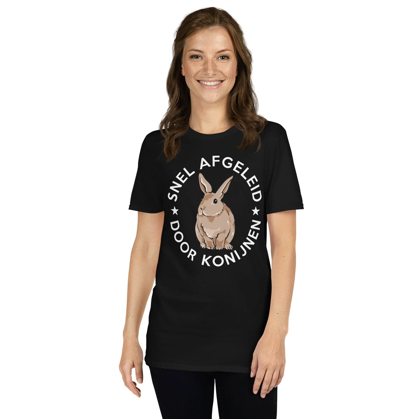 Unisex T-shirt ( snel afgeleid door konijnen)