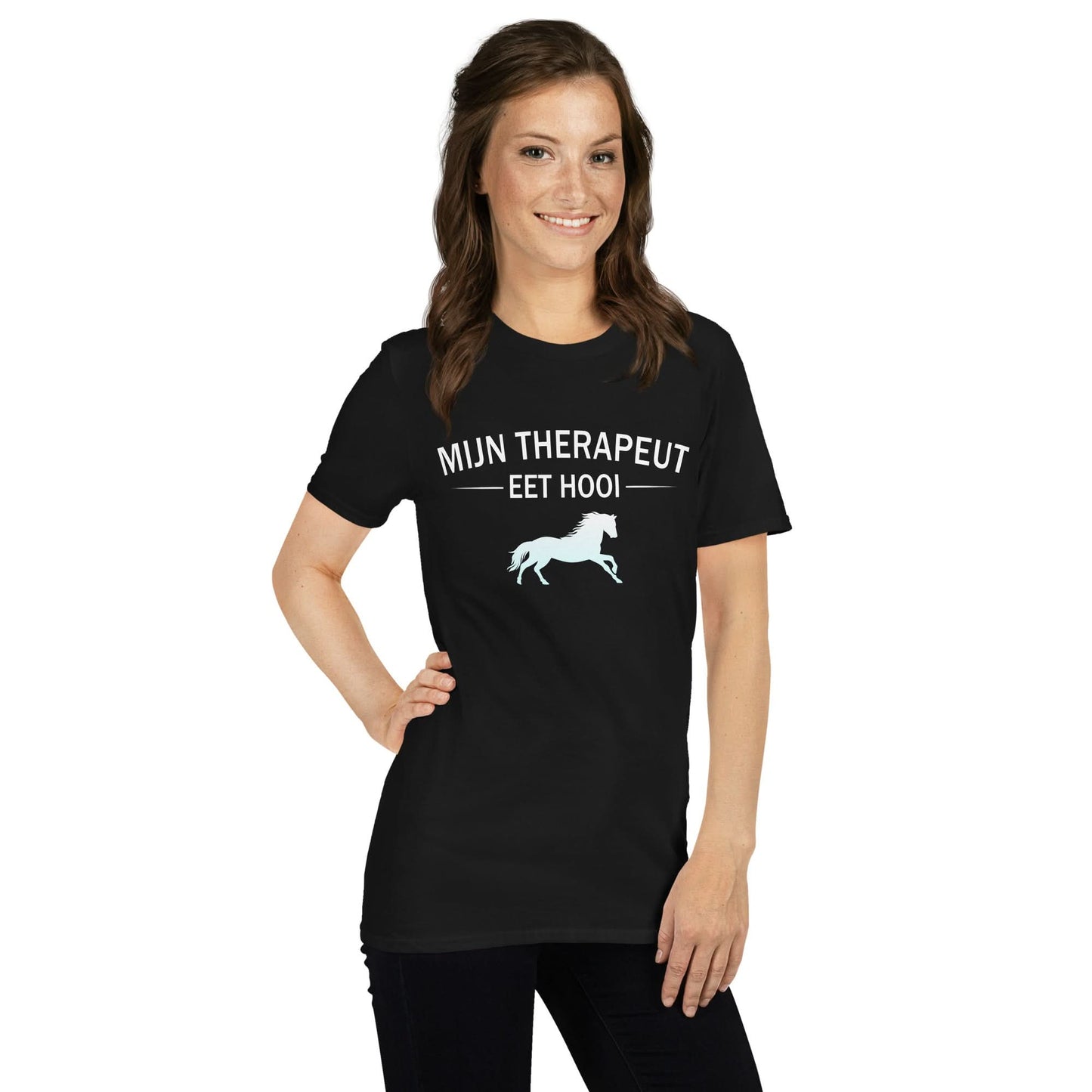 Unisex T-shirt (Mijn therapeut eet hooi)