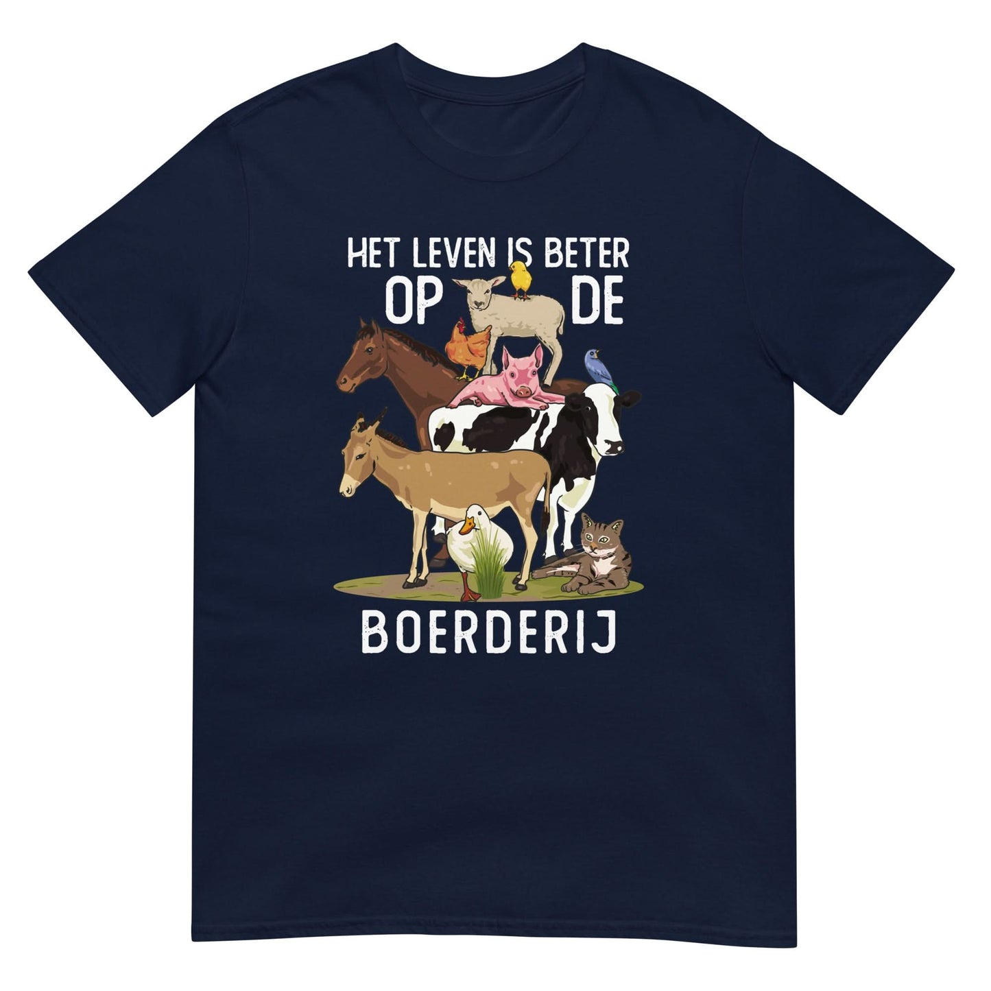 Unisex T-shirt ( leven is beter op de boerderij)