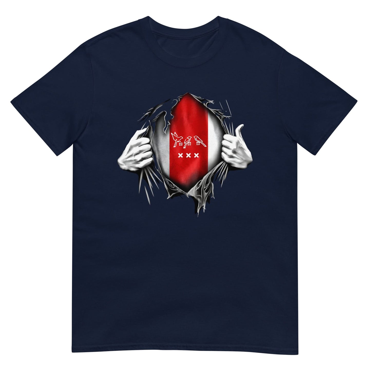 Unisex T-shirt (Ajacied-vlag diep in het hart) Amsterdam