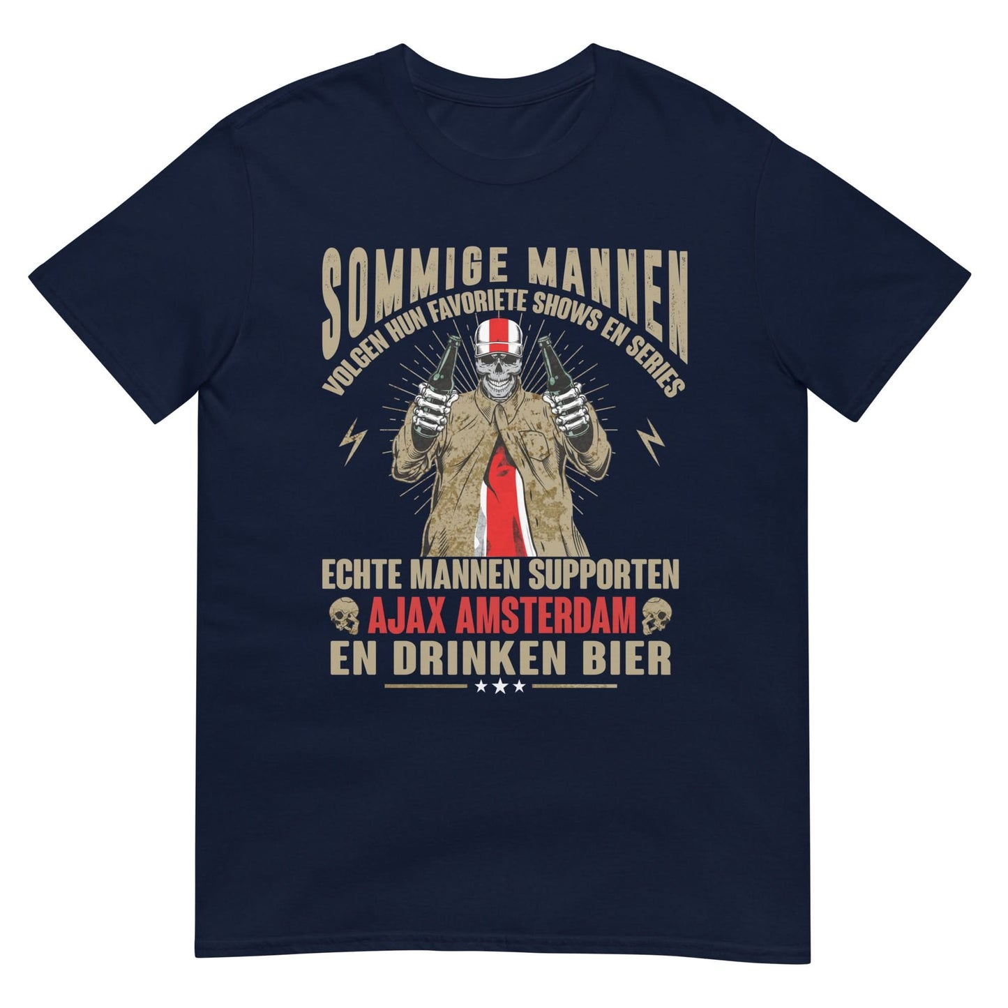 UniseX T-shirt (Echte mannen supporten Ajax amsterdam)