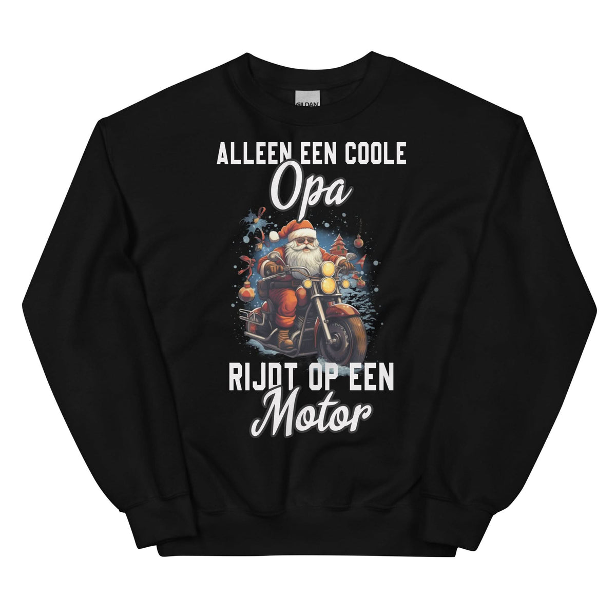 Unisex Kersttrui ( Kerst - Alleen een coole opa rijdt op een motor)