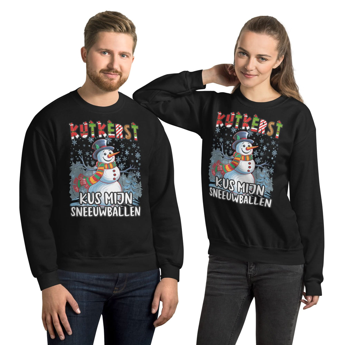 Unisex Kersttrui (kutkerst kus mijn sneeuwballen)