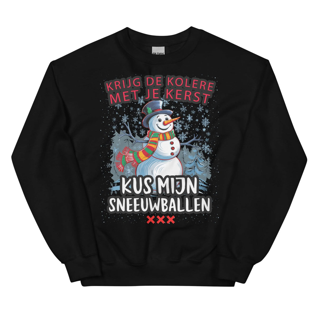 Unisex kersttrui (krijg de k*lere met je kerst, kus mijn sneeuwballen)