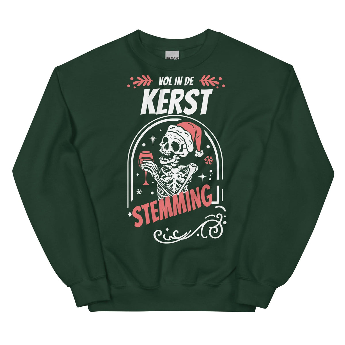 Unisex Kersttrui ( skull - Vol in de kerststemming)