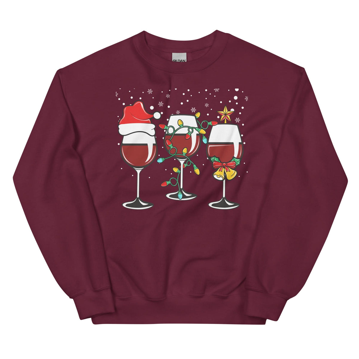 Unisex Kersttrui ( wijn kerst )