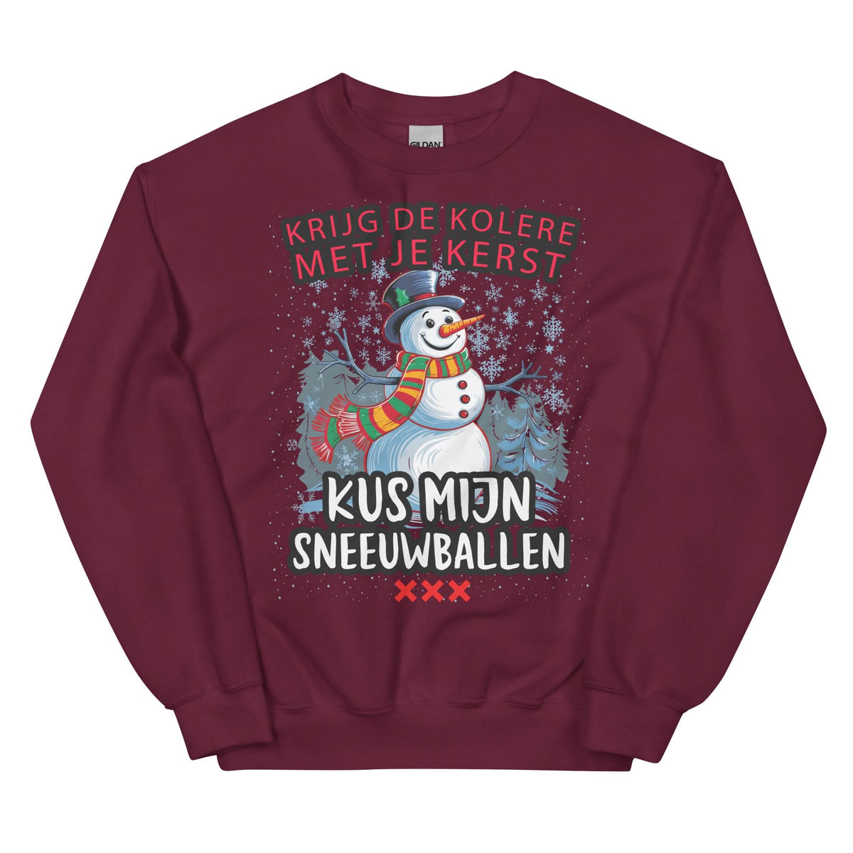 Unisex kersttrui (krijg de k*lere met je kerst, kus mijn sneeuwballen)