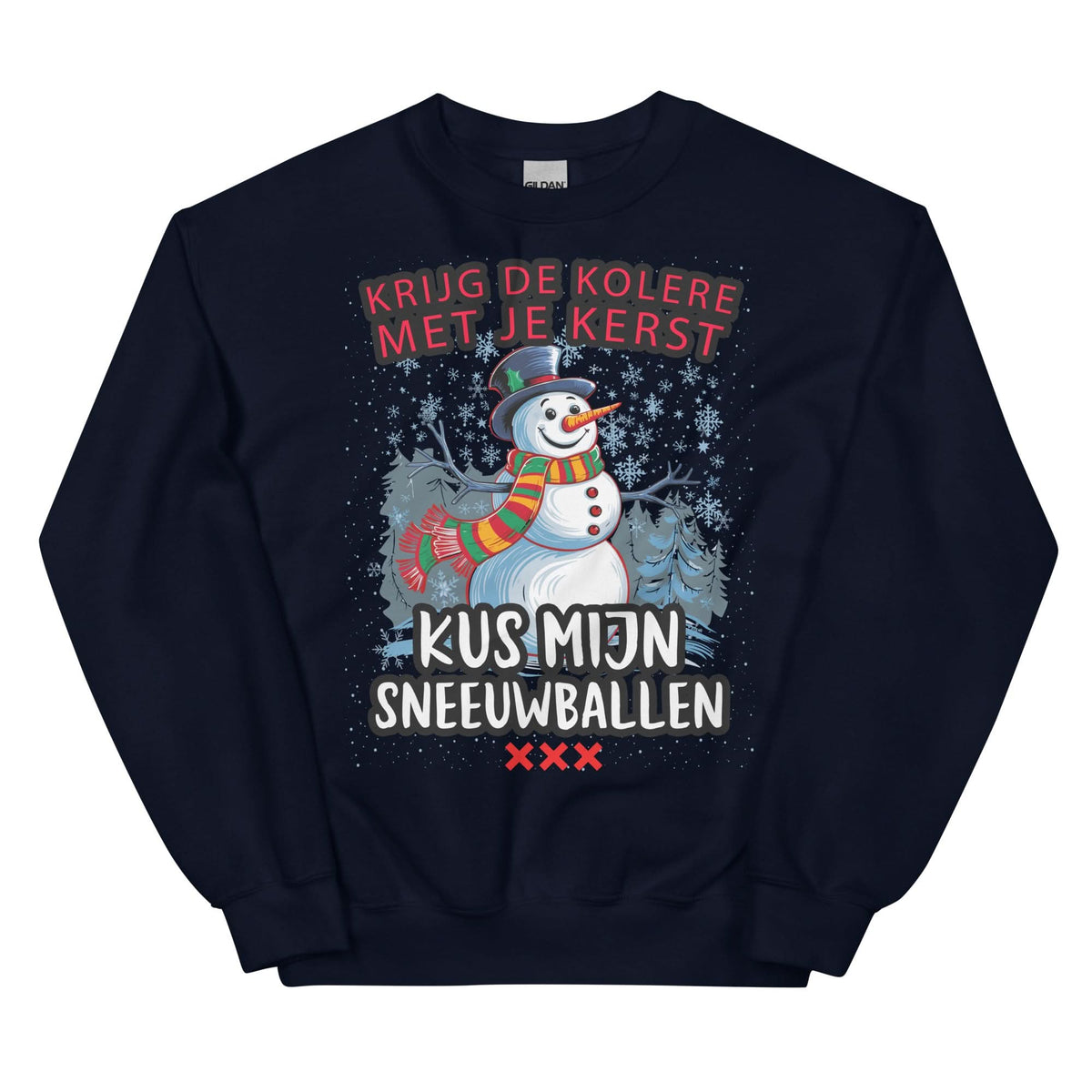 Unisex kersttrui (krijg de k*lere met je kerst, kus mijn sneeuwballen)