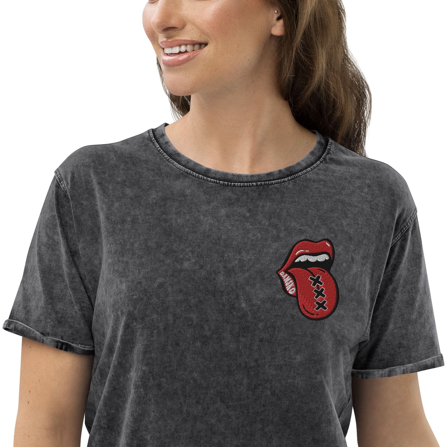 Geborduurd Denim T-shirt