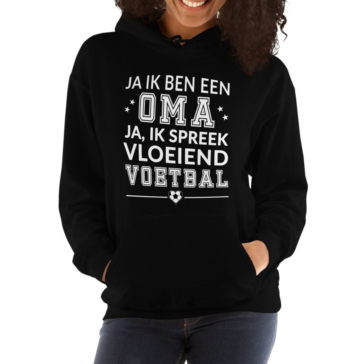 Unisex hoodie (Ja ik ben een oma, Ik spreek vloeiend voetbal)