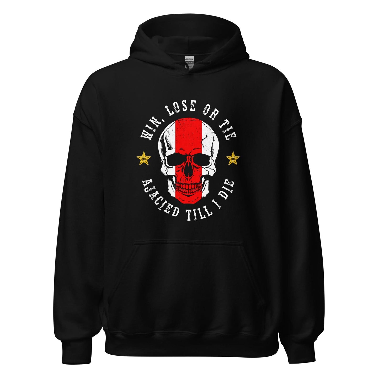 Unisex hoodie (Win, lose or tie ajacied till I die)