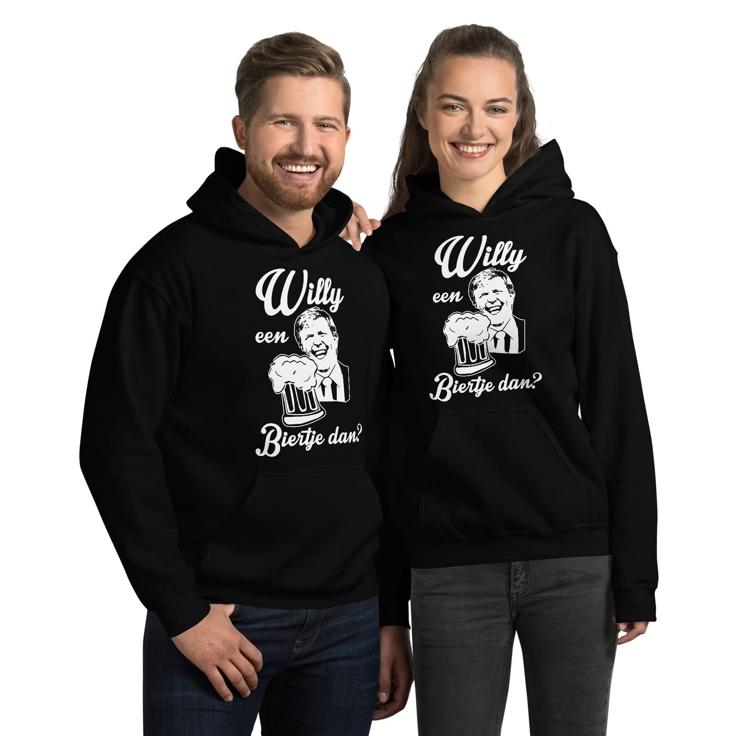 Unisx hoodie (willy een biertje dan?) Koningsdag