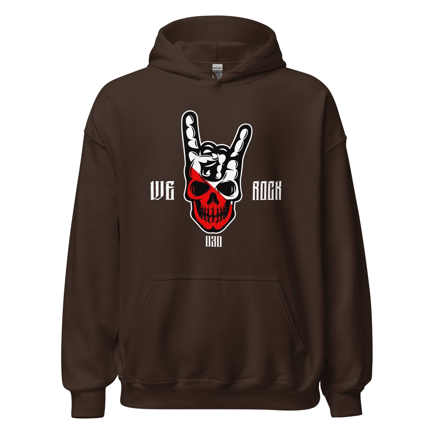 Unisex hoodie (Utreg skull- We Rock)
