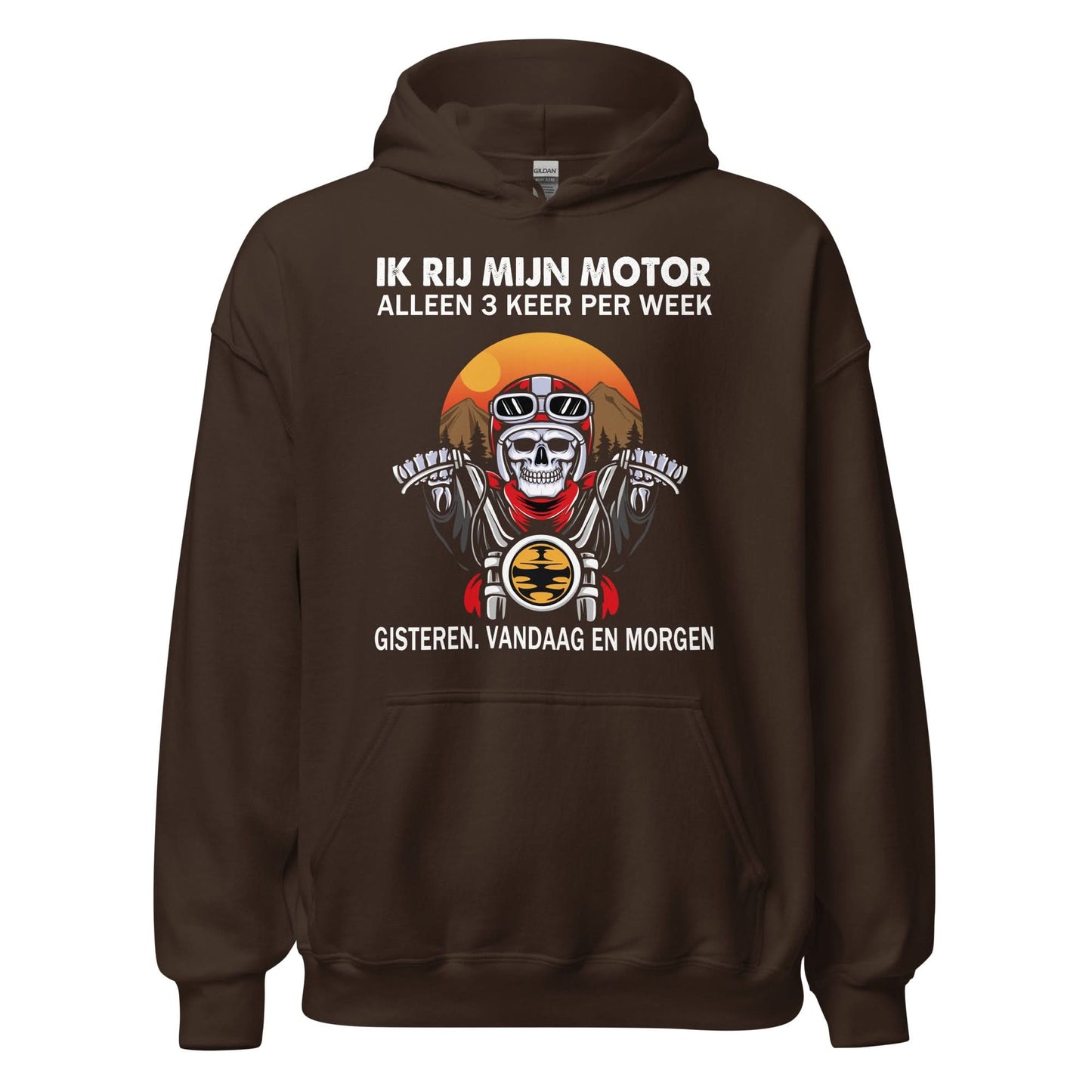 Unisex hoodie (Ik rij motor alleen 3 keer per week...)