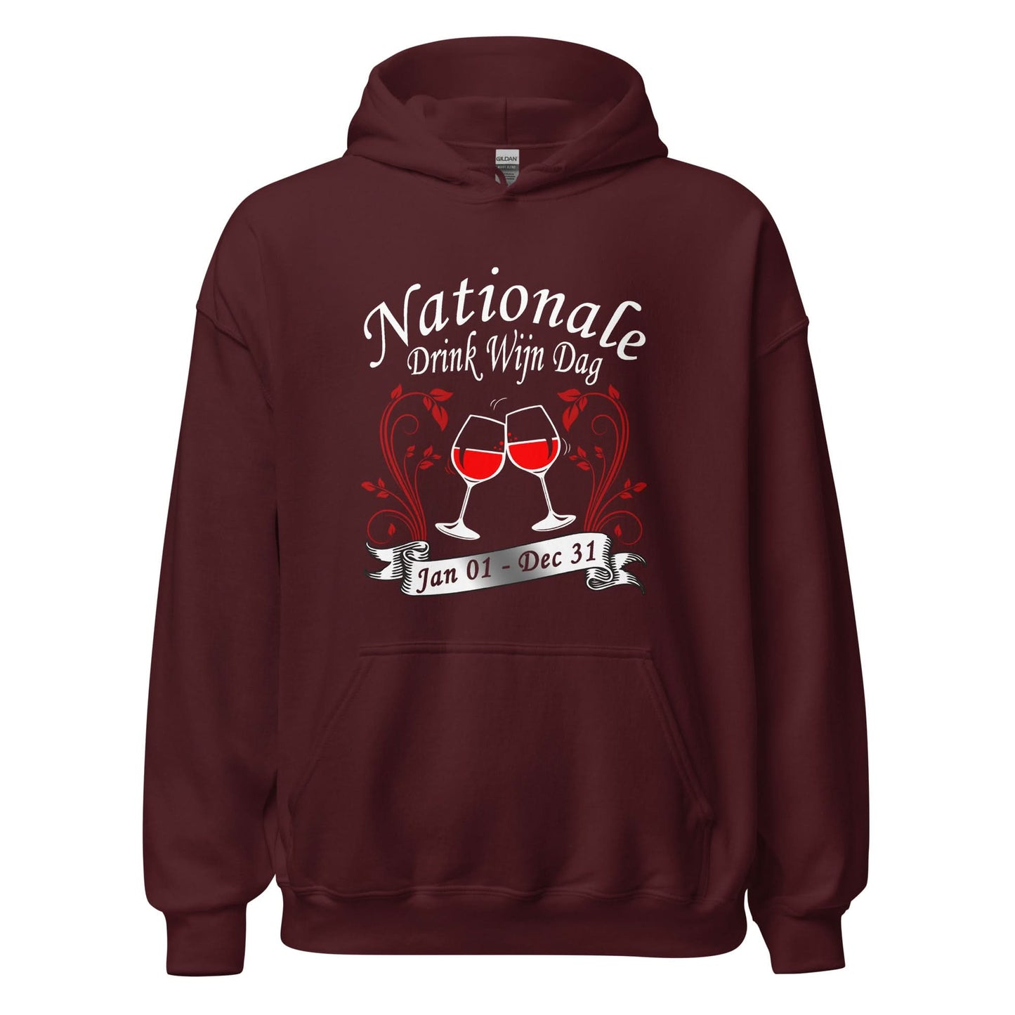 Unisex hoodie (Nationale Drink Wijn Dag Jan 01- Dec 31)