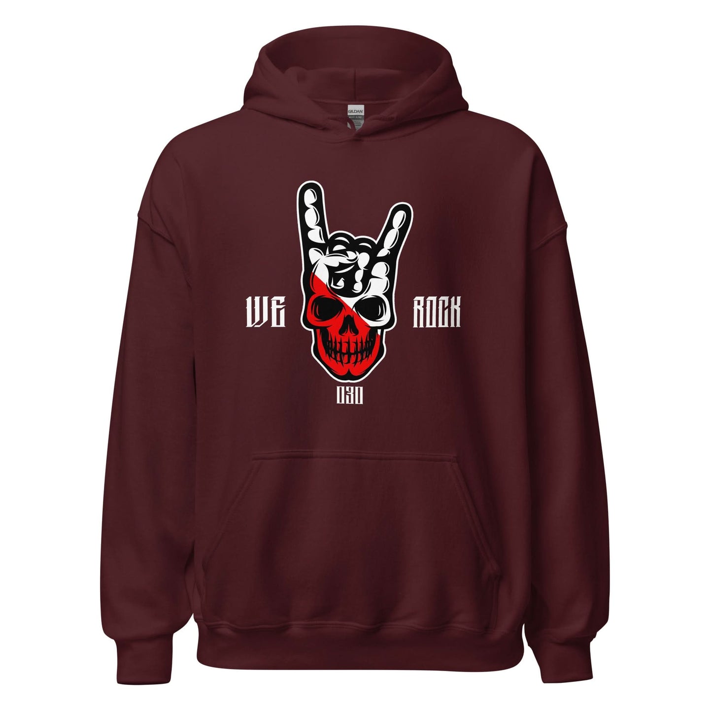 Unisex hoodie (Utreg skull- We Rock)