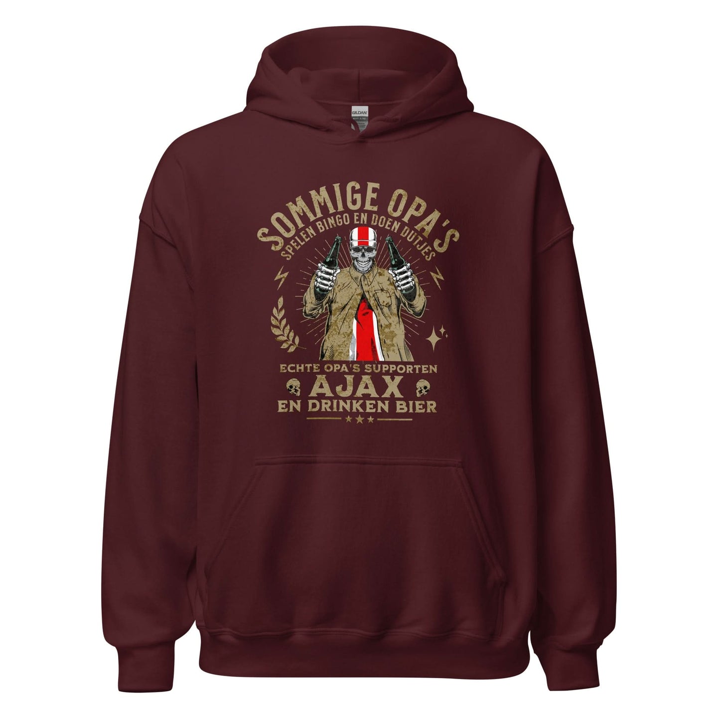 Unisex hoodie (Echte Opa's supporten Ajax en drinken bier) Ajacied