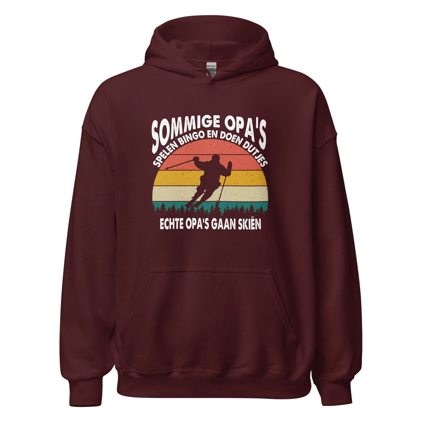 Unisex hoodie (Echte opa's gaan skiën)