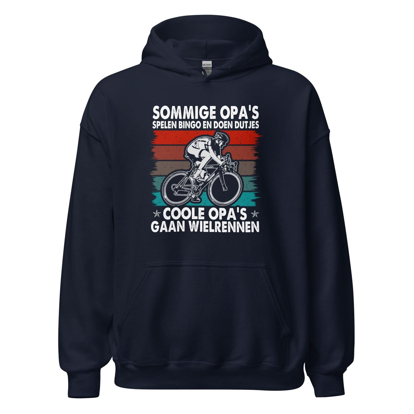 Unisex hoodie (Coole opa's gaan wielrennen)