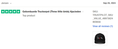 Geborduurde Truckerpet  (Three little birds) Ajacieden