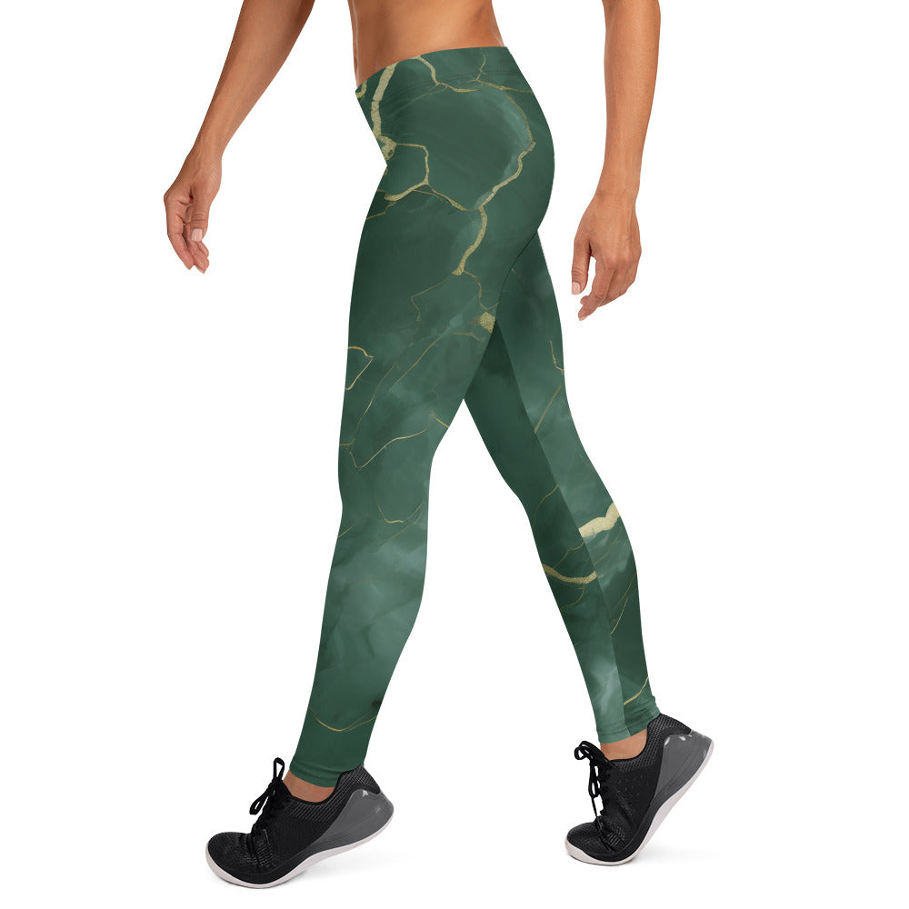 Leggings - marmer groen