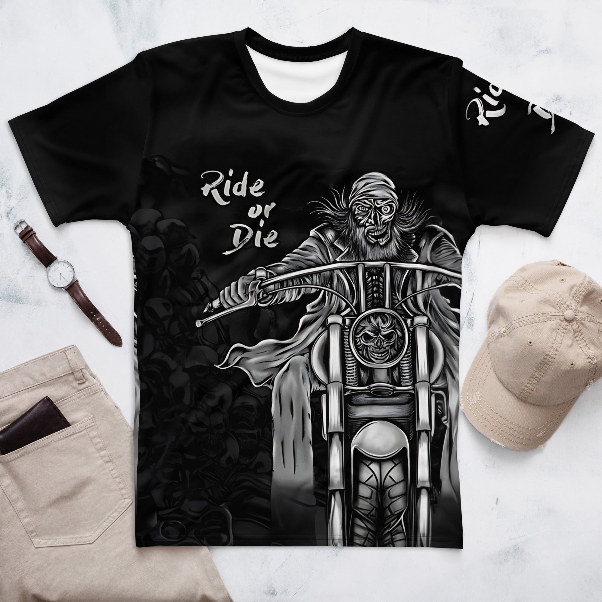 Heren AOP T-shirt (Ride or die)