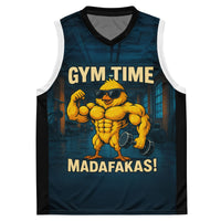 Gerecycled unisex basketbalshirt- Gym time madafakas!