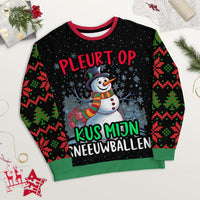 Unisex Kersttrui (Pl*urt op, kus mijn sneeuwballen)