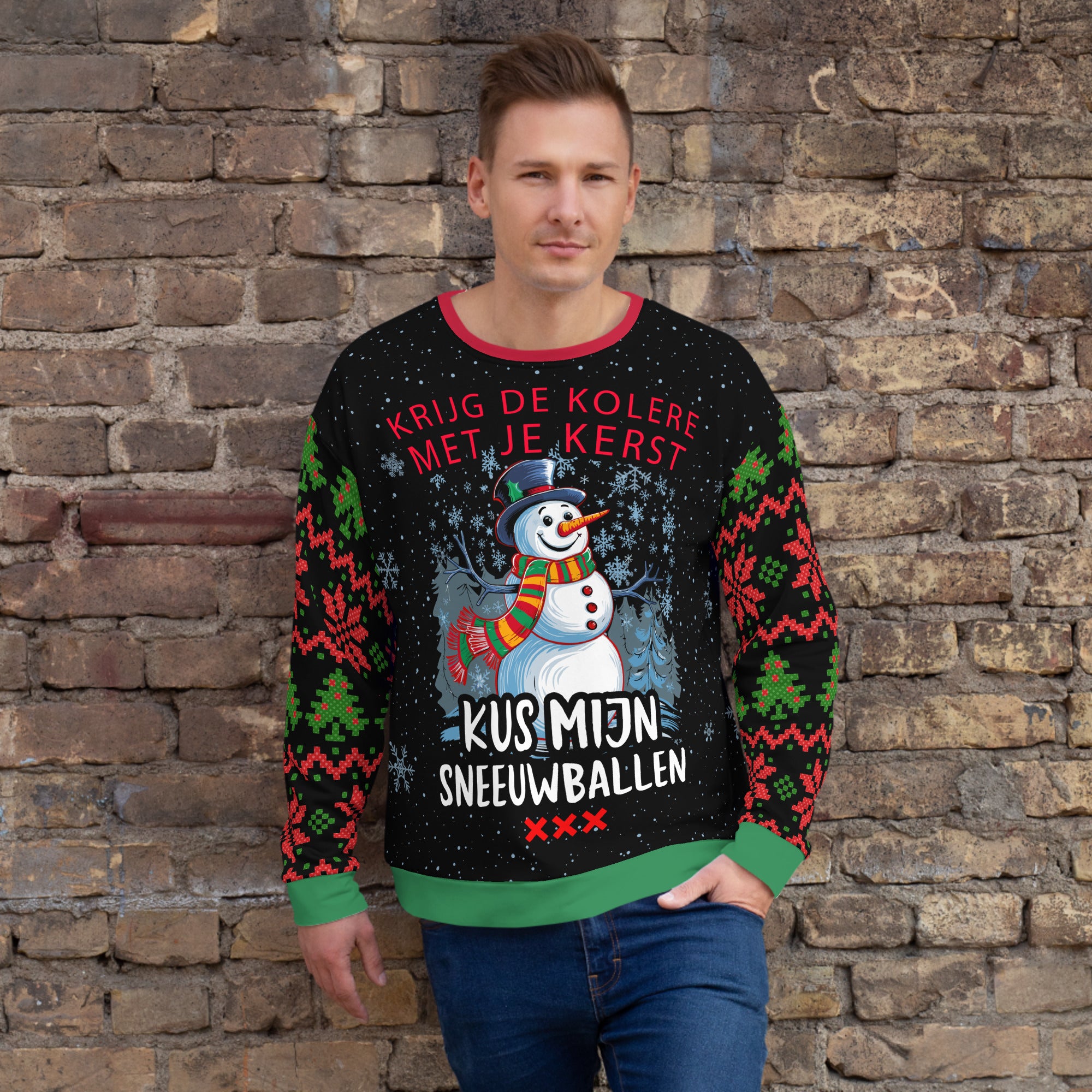 Unisex kersttrui (Krijg de kolere met je kerst, kus mijn sneeuwballen)