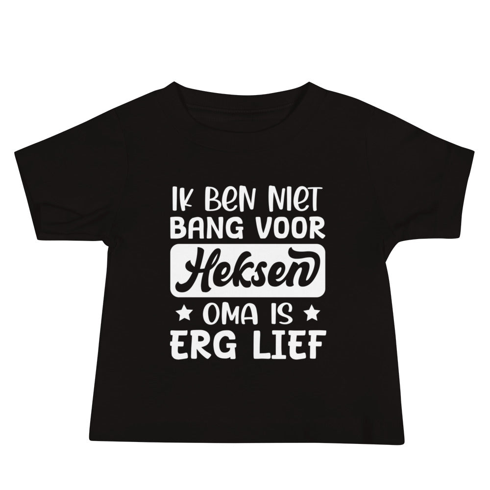 Baby T-shirt (Ik ben niet bang voor heksen. Oma Is Erg Lief)