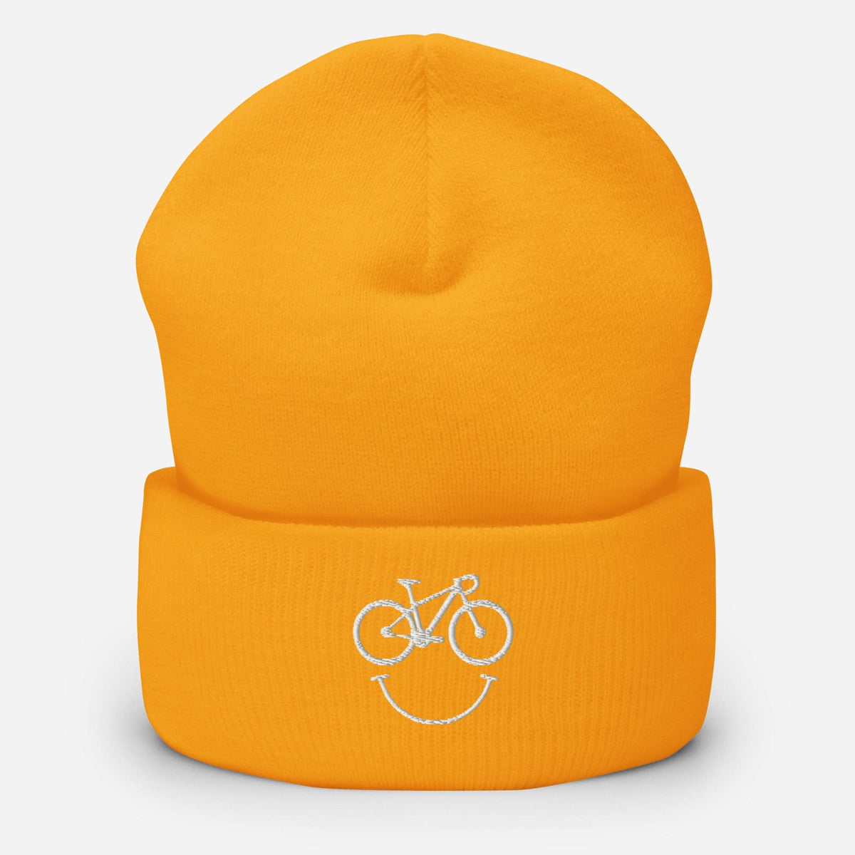 Beanie met omgeslagen rand (Wielrennen) Geborduurd 3D puff