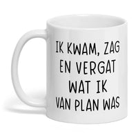 IK KWAM, ZAG EN VERGAT WAT IK VAN PLAN WAS