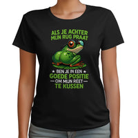 Unisex T-shirt- Als je achter mijn rug praat...