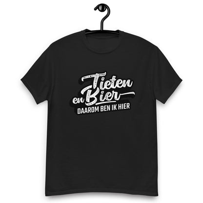 Zwaar heren T-shirt (Tieten en bier, daarom ben ik hier) Koningsdag