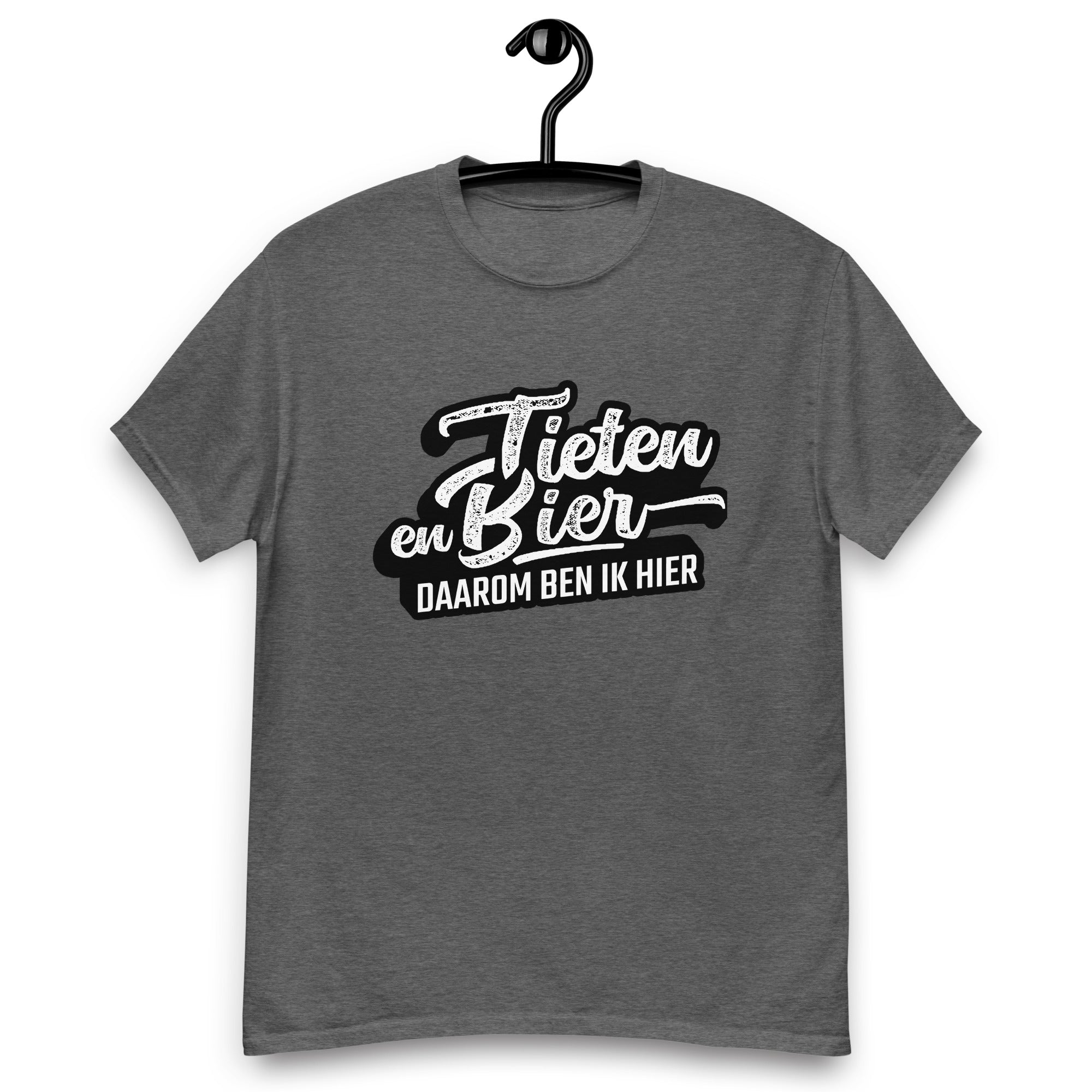 Zwaar heren T-shirt (Tieten en bier, daarom ben ik hier) Koningsdag