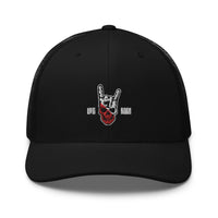 Truckerpet Geborduurd (Utreg skull- We Rock)