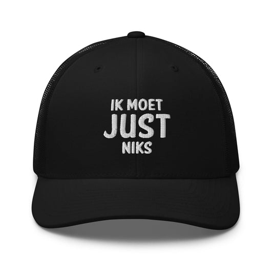 Geborduurde Truckerpet  (Ik moet just niks!)