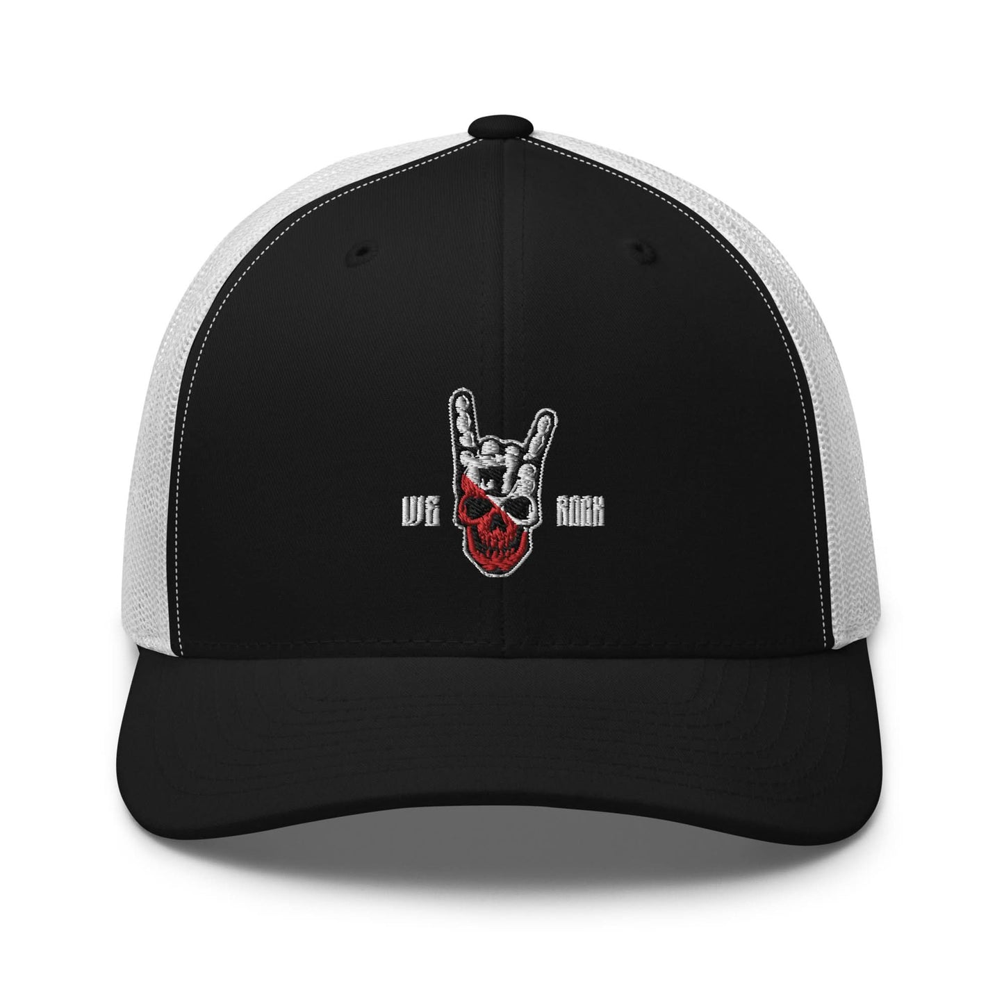 Truckerpet Geborduurd (Utreg skull- We Rock)