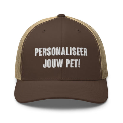 Geborduurde Truckerpet (Personaliseer jouw eigen pet! Vul een tekst in)