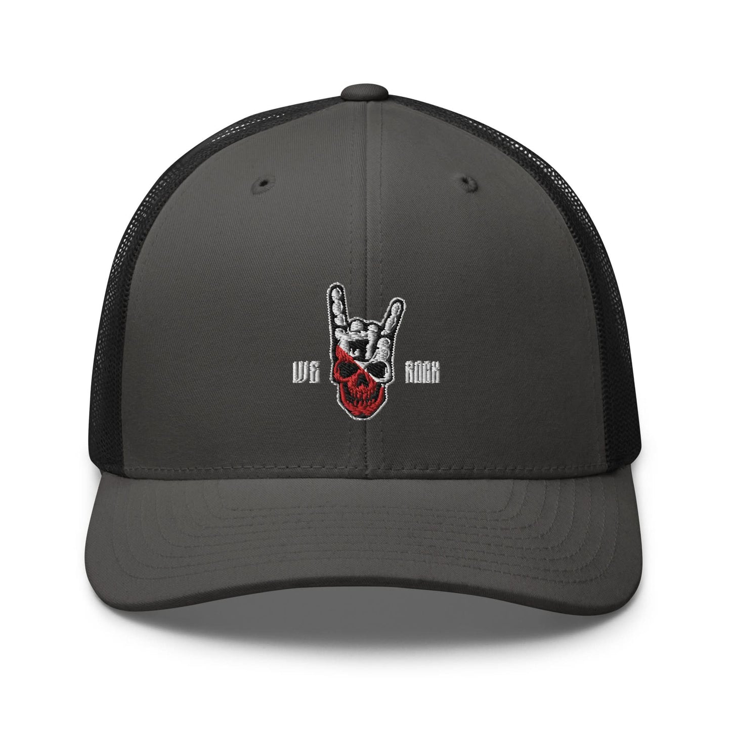 Truckerpet Geborduurd (Utreg skull- We Rock)