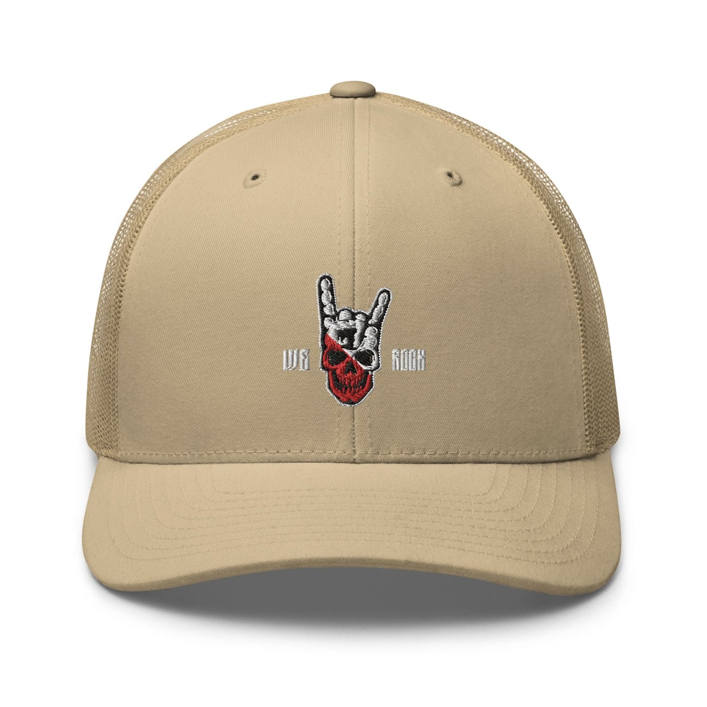 Truckerpet Geborduurd (Utreg skull- We Rock)