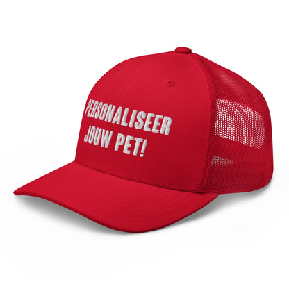 Geborduurde Truckerpet (Personaliseer jouw eigen pet! Vul een tekst in)