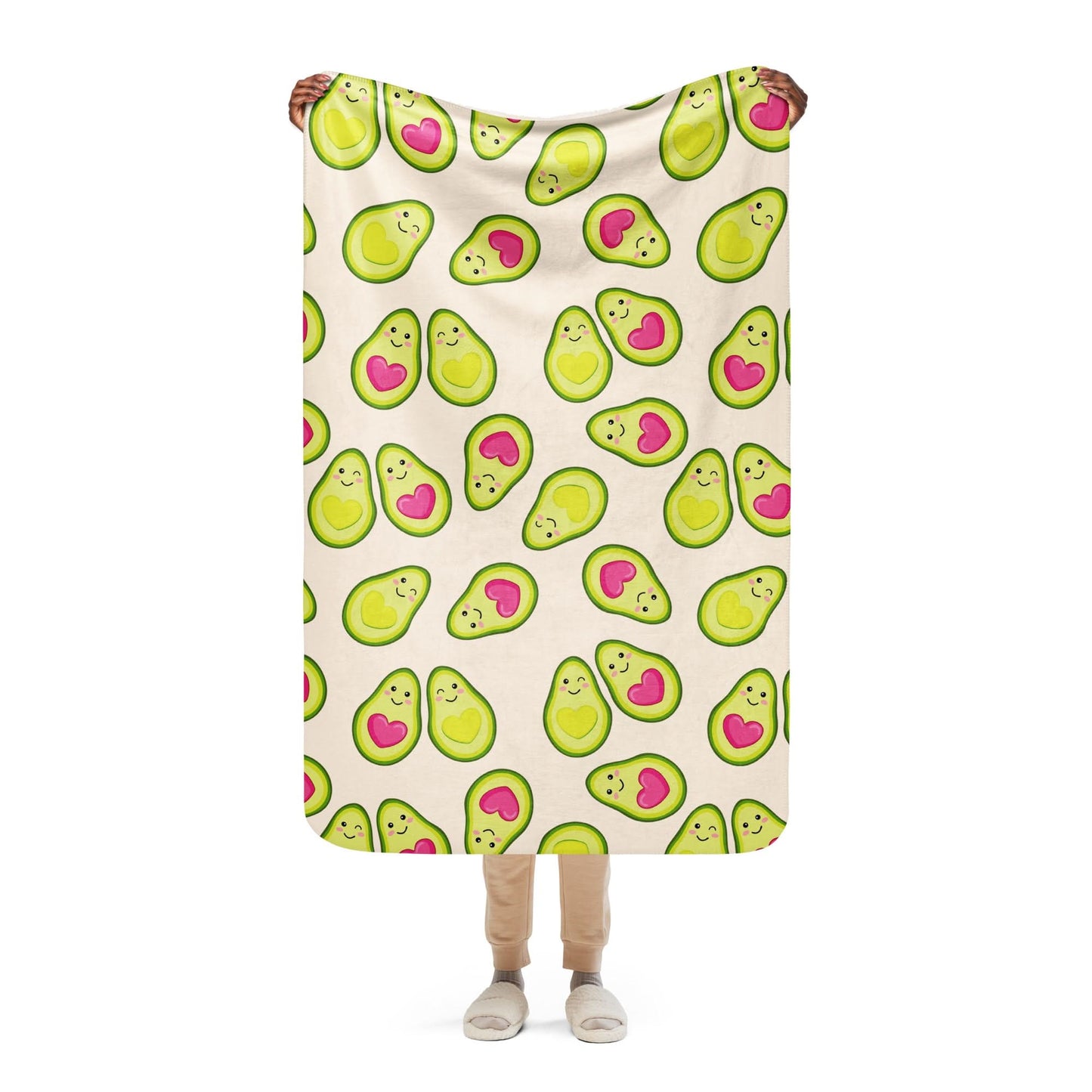 Sherpa blanket - avocado