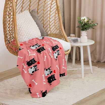 Sherpa blanket - French bulldog