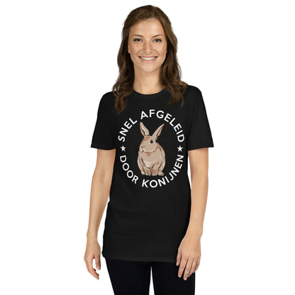 Unisex T-shirt ( snel afgeleid door konijnen)